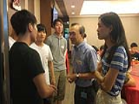 Some incoming exchange students introducing themselves to Prof Andrew CHAN (second from right), Chair of the College Committee on External Links & Exchange